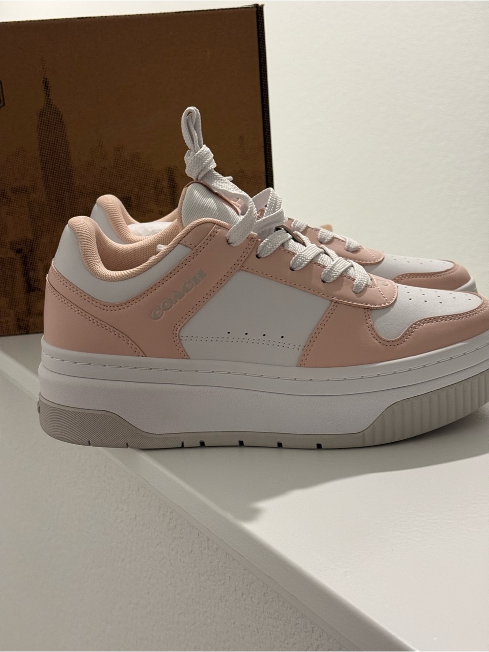 Coach Women's Pink & White Platform Sneakers Size 10 NEW - Picture 11 of 15